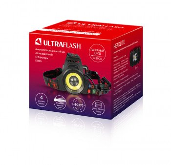 Фонарь налобный аккумуляторный лазеродиодный Ultraflash E1335
