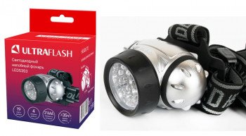 Фонарь налобный на батарейках Ultraflash LED5353