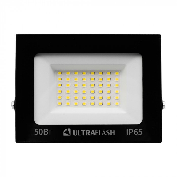 Прожектор светодиодный Ultraflash, 50 Вт., 4500 лм., 6500 К, черный