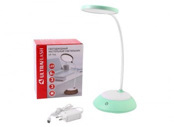 (пустой) Ultraflash UF-744 C05 зеленый (Led, светильник настольный, 6Вт, 3 цвет.темп., димм., аккум.)