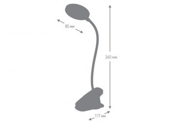 (пустой) Ultraflash UF-747  C02 черный (Led, светильник настольный, 6Вт, 6000K, 3 ур.яркости)